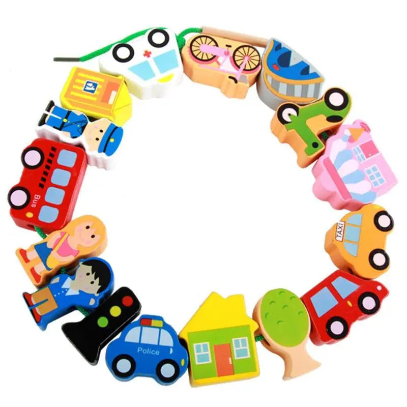Classic World Traffic Beads Lacing Toy for Baby Toddler Early Learning Education