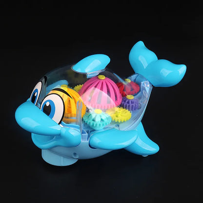 Musical Electrical Universal Dolphin Gear Transparent Toy For Kids And Toddlers