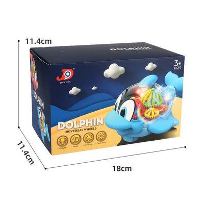 Musical Electrical Universal Dolphin Gear Transparent Toy For Kids And Toddlers