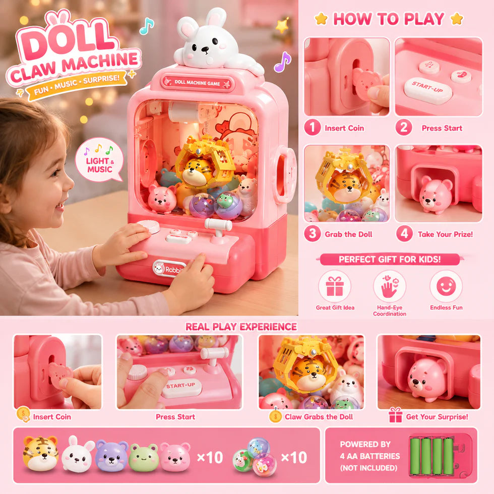 Electronic Mini Arcade Claw Machine for Kids