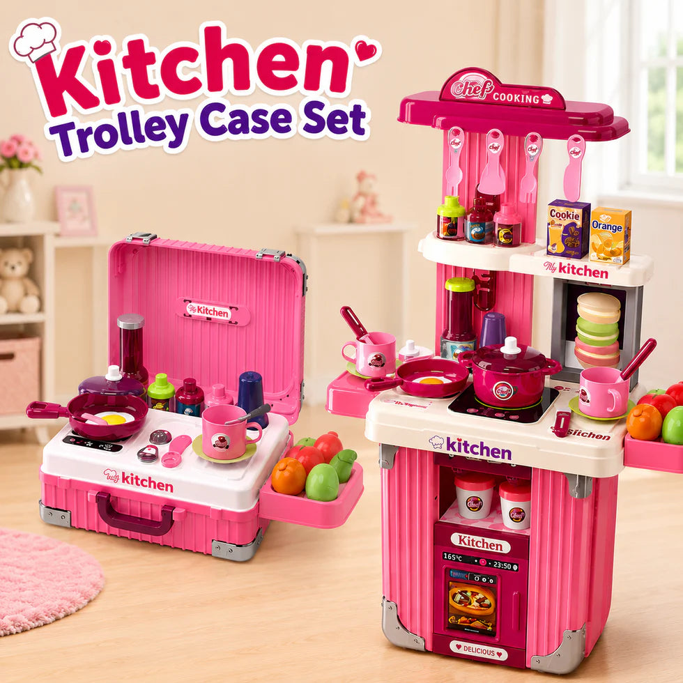 Kitchen Trolley Case Set Pretend Play for Kids