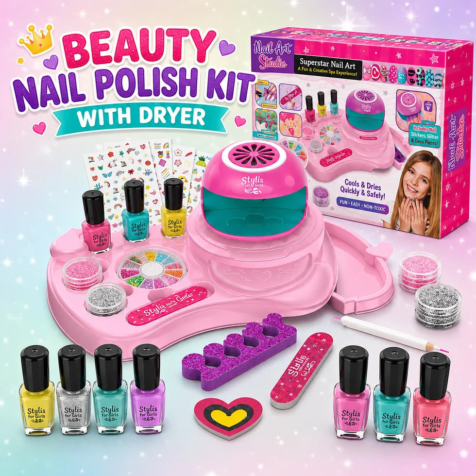Beauty Nail Polish Kit With Dryer for Kids