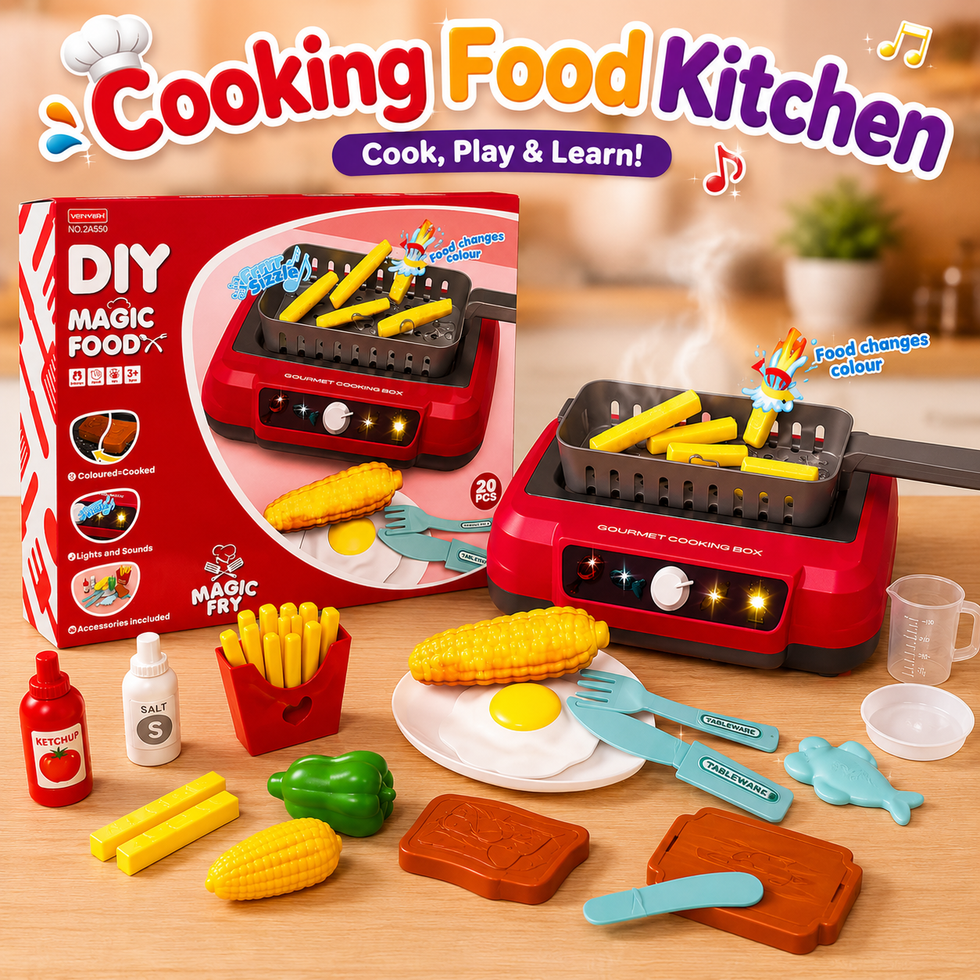 DIY Pretend Play Cooking Food Kitchen Toy Set for Kids
