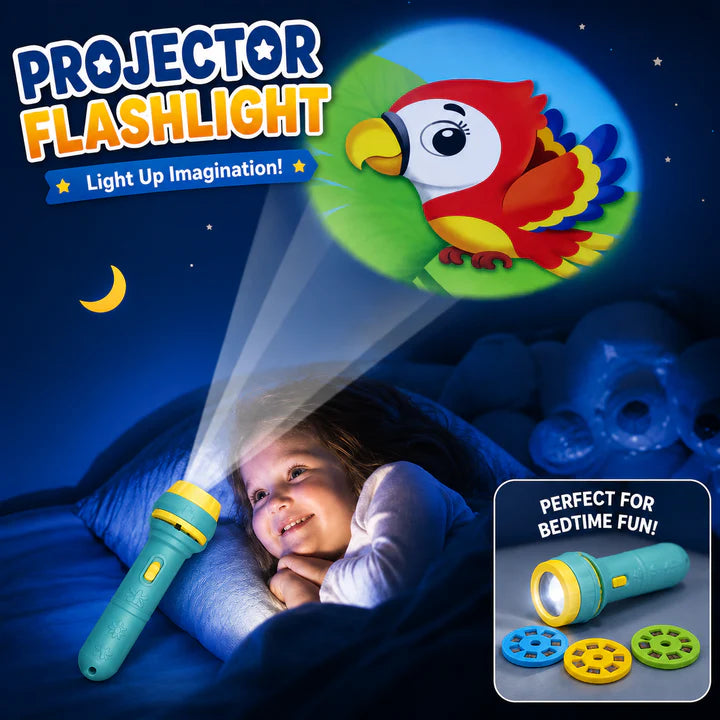 Slide Projector Flashlight Torch, Kids Projection Light Toy Slide Flashlight Lamp Education Learning