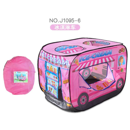 Children's home indoor-outdoor tent play house car themed tent house role-playing ball pool tent surprise gift for girls and boy