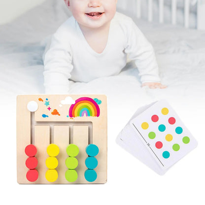 Color and Shape Matching Brain Teasers Logic Game Family Game Montessori Learning Toys Slide Puzzle for Kids Birthday Gifts