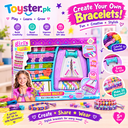 DIY Bracelet Making Kit for Girls – Braiding Bracelet Maker with Colorful Threads