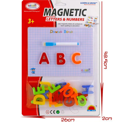 Early Learning Colorful Magnetic Teaching Letters Numbers Fridge Magnets Alphabet With Pen Drawing Board For Kids