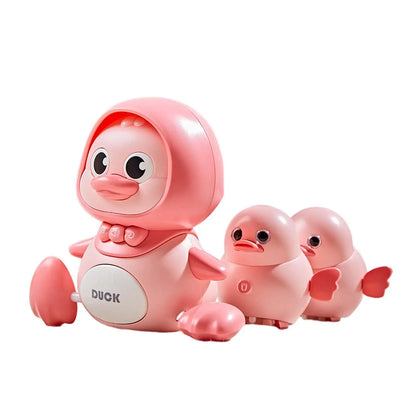 Electric Cute Swinging Duck Magnetic Connection Children's Learning To Climb Little Yellow Duck Puzzle Toy Crawling Ducks Toy