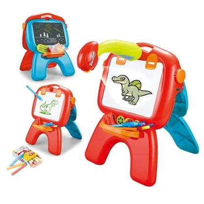 4 in 1 Double Sided Back To Back Drawing Board For Kids Children Educational Early Learning Painting Luminous Easel Play Set