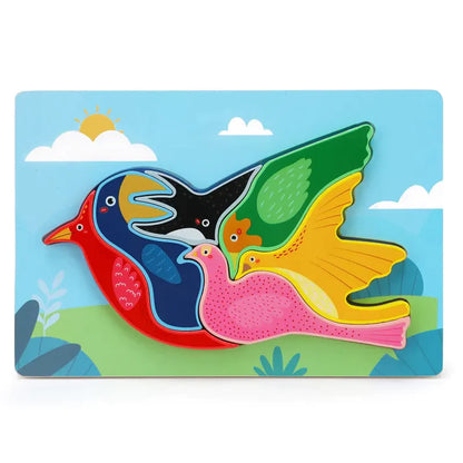 Creative Jigsaw Puzzle Classic Game Animal Jigsaw Wood Toys for Kids to increase hands-on ability