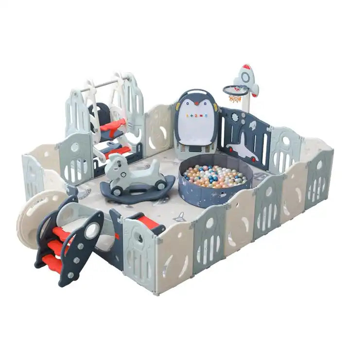 Folding Storage Colorful Oem Kindergarten Furniture Child Fence Playard Safety Baby Gate Children Kids Activity Baby Playpen
