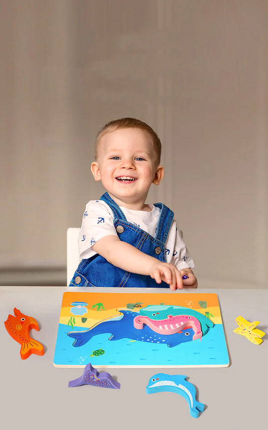 Creative Jigsaw Puzzle Classic Game Animal Jigsaw Wood Toys for Kids to increase hands-on ability