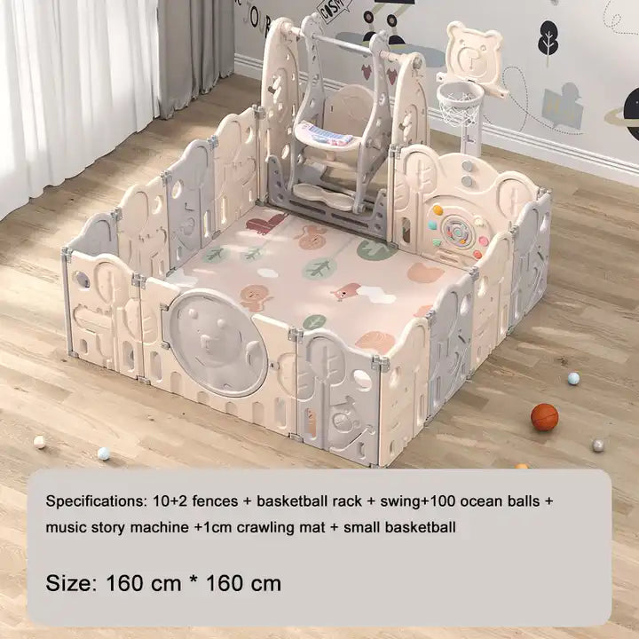 Folding Storage Colorful Oem Kindergarten Furniture Child Fence Playard Safety Baby Gate Or Children Kids Activity Baby Playpen