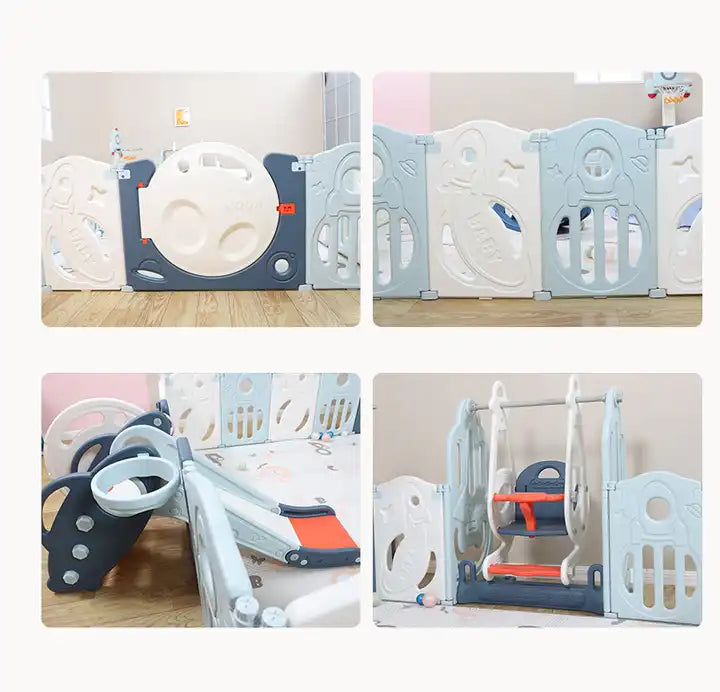 Folding Storage Colorful Oem Kindergarten Furniture Child Fence Playard Safety Baby Gate Children Kids Activity Baby Playpen