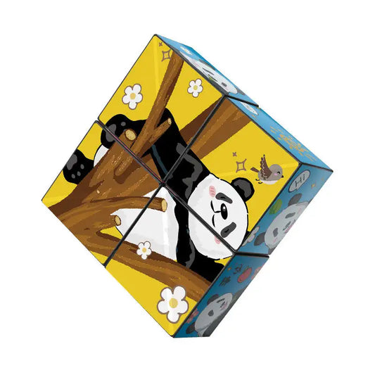 Panda shape shifting box fidget magic cubes anti-stress release 3D infinity cubes building block Toys