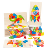 Wooden Toy Montessori DIY Kids Enfant Jigsaw Early Educational Animal 3D Puzzle Baby Game