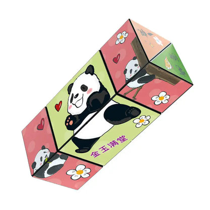 Panda shape shifting box fidget magic cubes anti-stress release 3D infinity cubes building block Toys