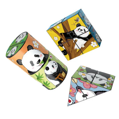 Panda shape shifting box fidget magic cubes anti-stress release 3D infinity cubes building block Toys