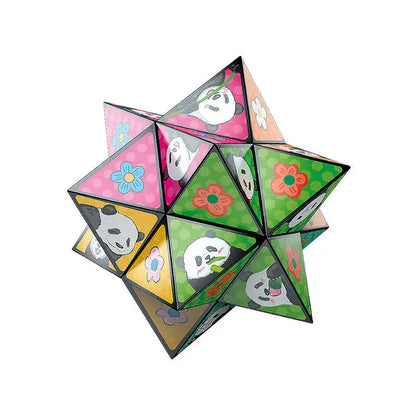 Panda shape shifting box fidget magic cubes anti-stress release 3D infinity cubes building block Toys