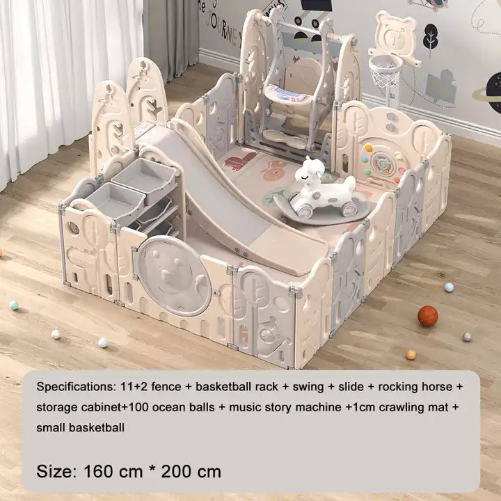Folding Storage Colorful Oem Kindergarten Furniture Child Fence Playard Safety Baby Gate Or Children Kids Activity Baby Playpen