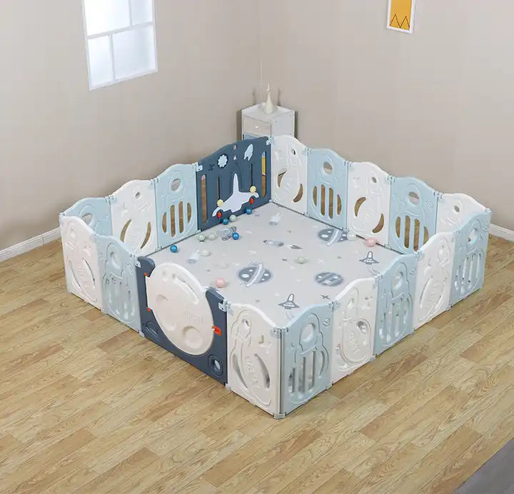 Folding Storage Colorful Oem Kindergarten Furniture Child Fence Playard Safety Baby Gate Children Kids Activity Baby Playpen