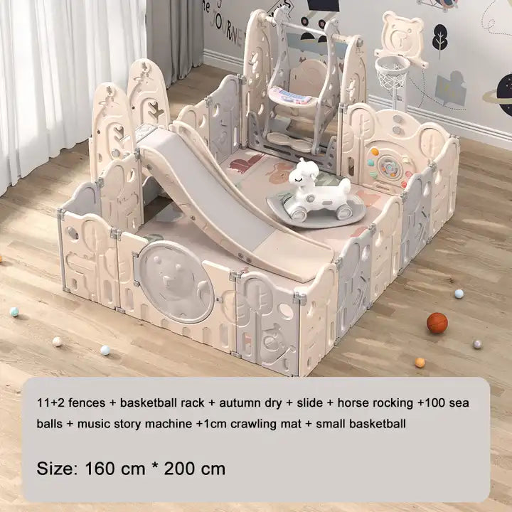 Folding Storage Colorful Oem Kindergarten Furniture Child Fence Playard Safety Baby Gate Or Children Kids Activity Baby Playpen