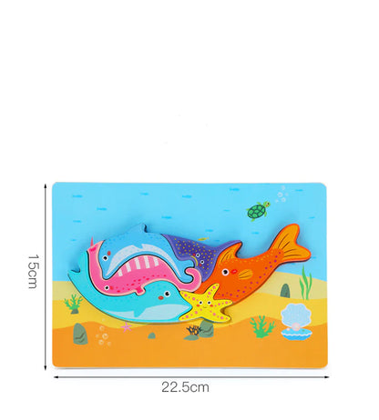 Creative Jigsaw Puzzle Classic Game Animal Jigsaw Wood Toys for Kids to increase hands-on ability