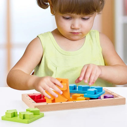 Wooden Direction Essemebling Building Blocks Toys Kids lntellectual Development Early Education Toys