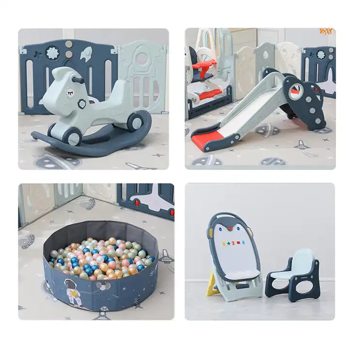 Folding Storage Colorful Oem Kindergarten Furniture Child Fence Playard Safety Baby Gate Children Kids Activity Baby Playpen