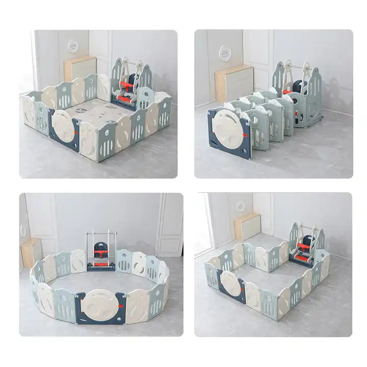 Folding Storage Colorful Oem Kindergarten Furniture Child Fence Playard Safety Baby Gate Children Kids Activity Baby Playpen