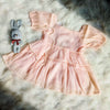 Flower Chiffon Dress With Beaded and Bear Necklace