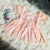 Flower Chiffon Dress With Beaded and Bear Necklace