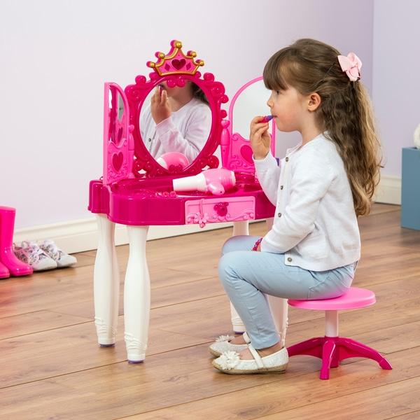 Glamor Mirror Vanity Pink Princess Play Set, Battery Operated