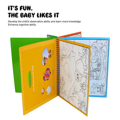 Reusable Water Color Drawing Book With Magic Pen Painting Drawing Board Coloring Book Toys For Children