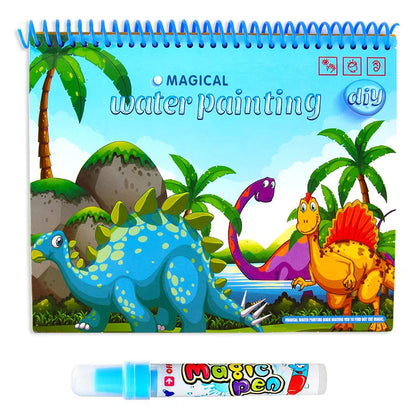 Reusable Water Color Drawing Book With Magic Pen Painting Drawing Board Coloring Book Toys For Children