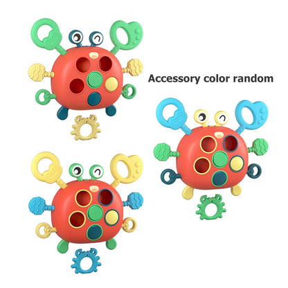 Montessori Chewing Toys Portable Crab Silicone Early Education Toys Safe Educational Stretching Toys for Baby Tactile Experience