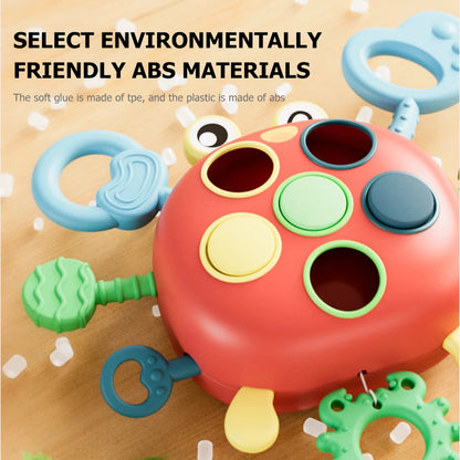 Montessori Chewing Toys Portable Crab Silicone Early Education Toys Safe Educational Stretching Toys for Baby Tactile Experience