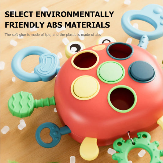 Montessori Chewing Toys Portable Crab Silicone Early Education Toys Safe Educational Stretching Toys for Baby Tactile Experience