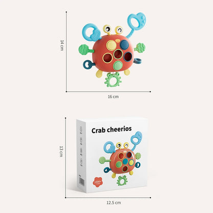 Montessori Chewing Toys Portable Crab Silicone Early Education Toys Safe Educational Stretching Toys for Baby Tactile Experience