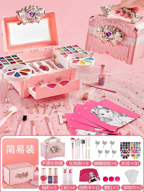Kids Makeup Set Box Toy For Girl Washable Make Up Kits