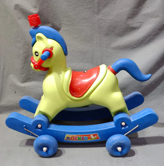 Plastic Riding Horse For Kid In Green Color