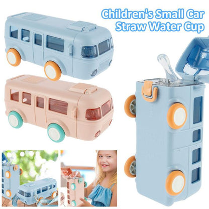 Cute Bus Portable Water Bottle Sipper With Shoulder Strap