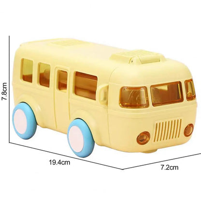 School Theme Bottle Bus Car Shape Straw Water Bottle with Shoulder Strap Summer Drinking Bottle Leak Proof