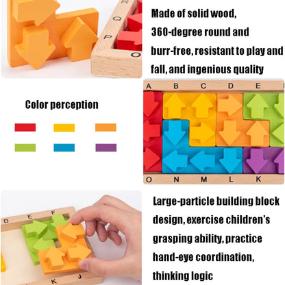 Wooden Direction Essemebling Building Blocks Toys Kids lntellectual Development Early Education Toys
