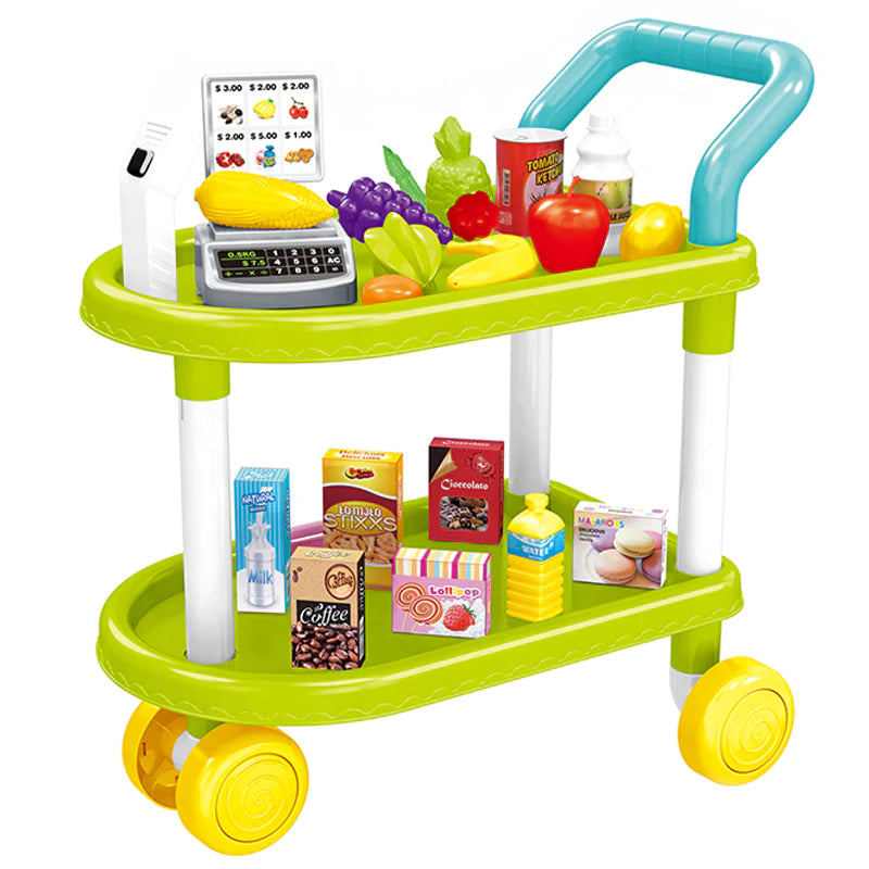 Pretend Fruit & Vegetable Kitchen Trolley Set