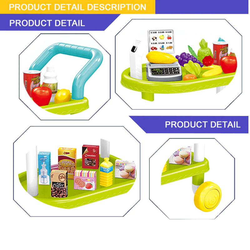 Pretend Fruit & Vegetable Kitchen Trolley Set