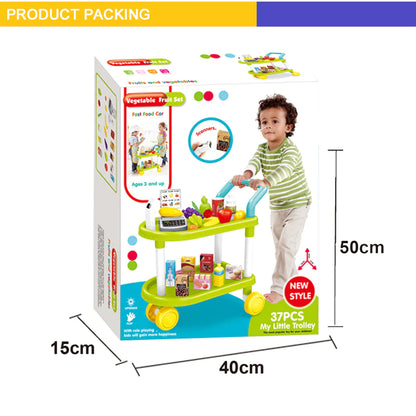 Pretend Fruit & Vegetable Kitchen Trolley Set