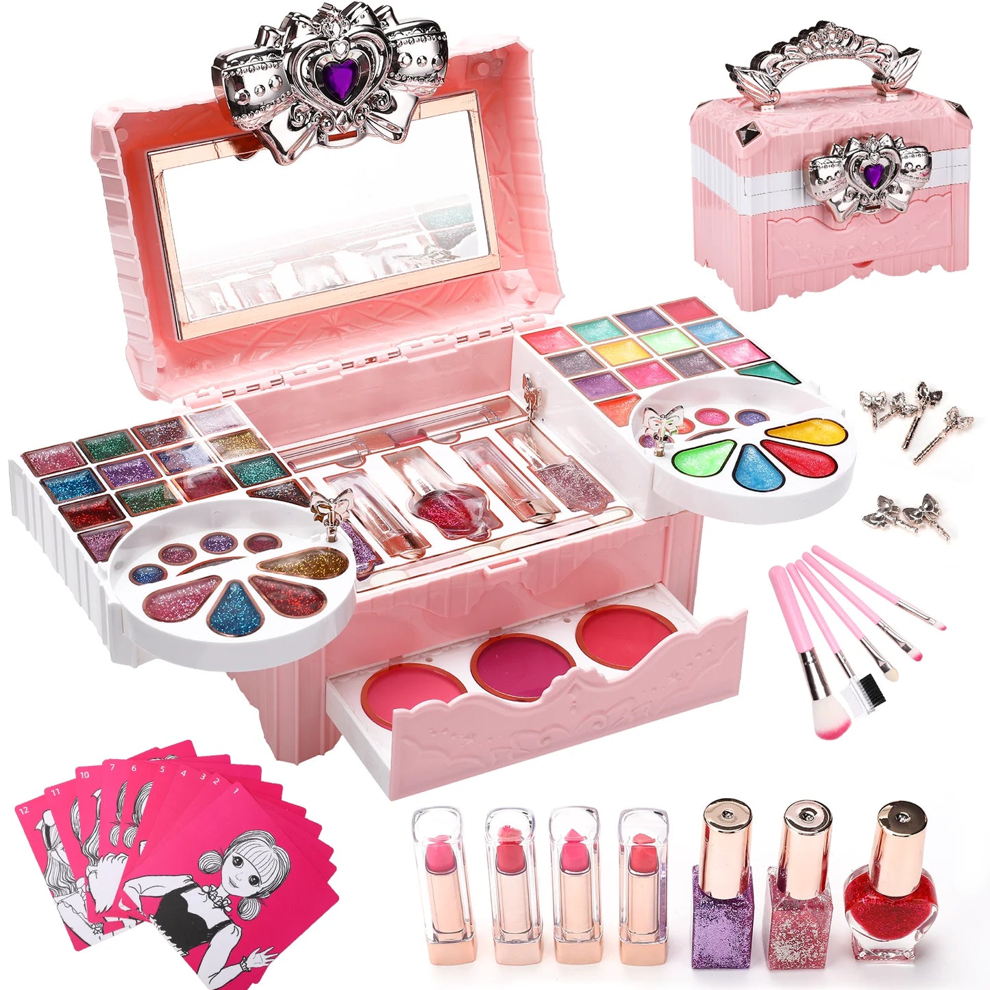Kids Makeup Set Box Toy For Girl Washable Make Up Kits