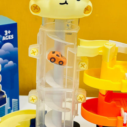 Kids Toys Electric Lift Rail Car Parking Toy Montessori Boys Girls Racing Cars Mechanical Adventure Table Game For Children Gift